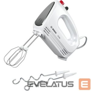 Миксеры и блендеры Bosch  Hand Mixer MFQ22100 CleverMixx 375 W, Number of speeds 4, Turbo mode, White/Dark Grey 