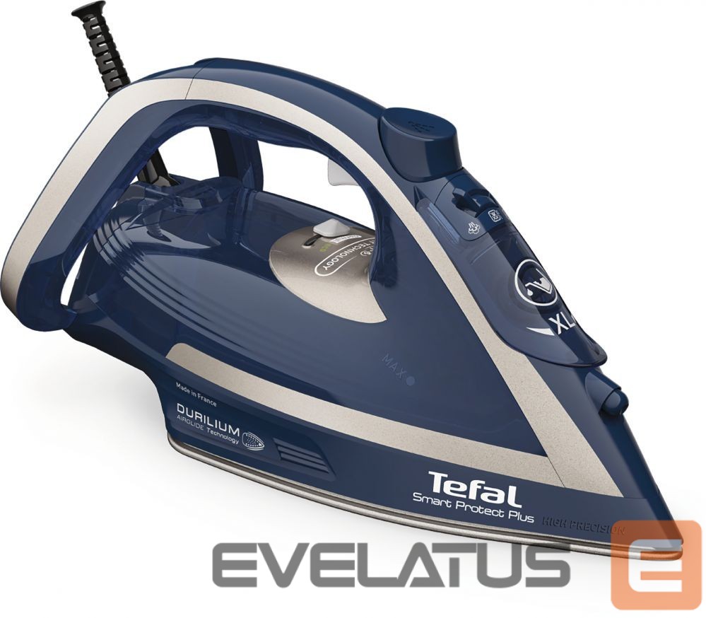 Утюг TEFAL FV6872E0 Steam Iron, 2800 W, Water tank capacity 270 ml, Continuous steam 40 g/min, Blue/Silver