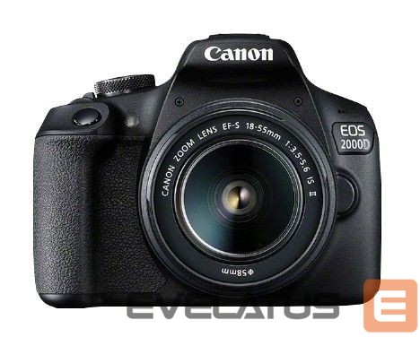 Цифровая фотокамера Canon EOS 2000D 18-55 IS II EU26 SLR Camera Kit, Megapixel 24.1 MP, Image stabilizer, ISO 12800, Display diagonal 3.0 ", Wi-Fi, Video recording, APS-C, Black