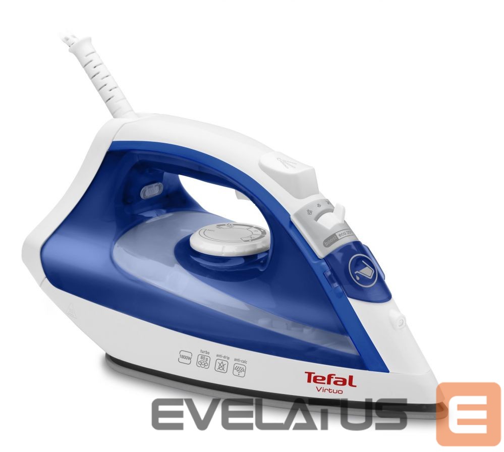 Утюг TEFAL Virtuo FV1711 Ferro a vapore Durilium 1800W Viola, Bianco ferro da stiro