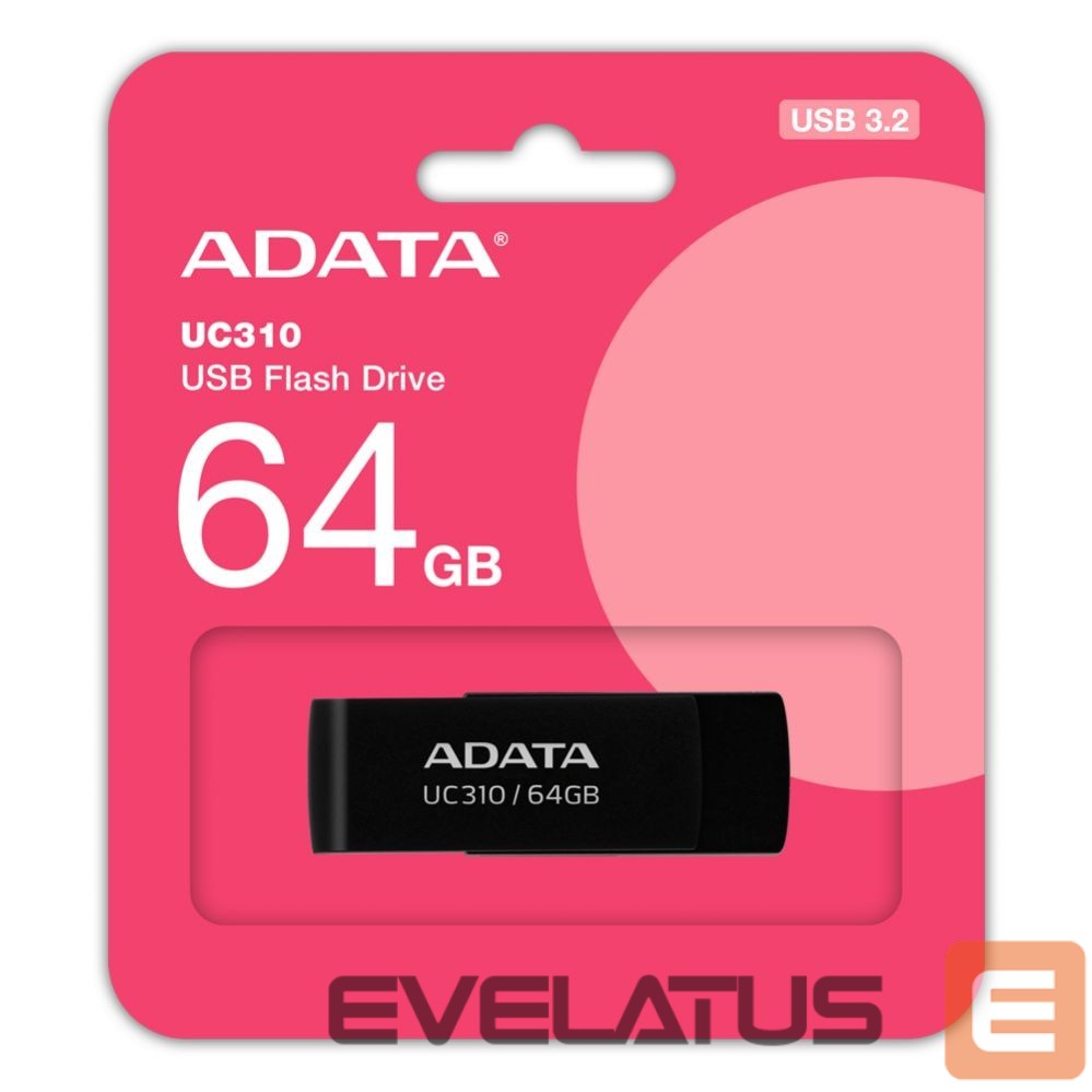 Флеш-накопитель ADATA UC310 64GB USB Flash Drive, Black