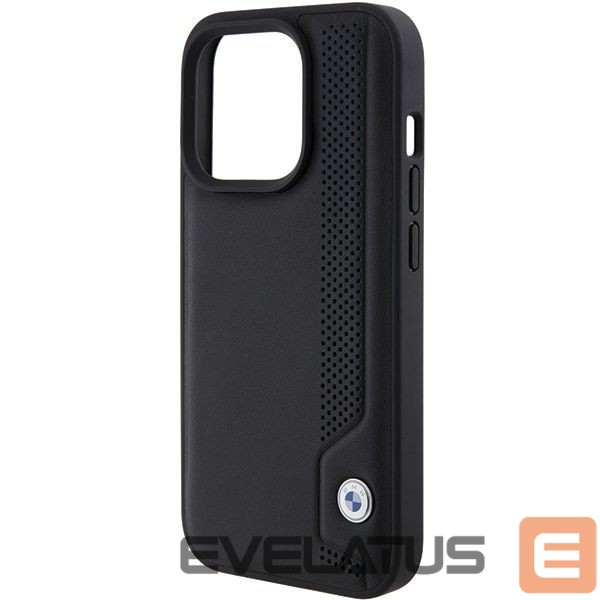 Чехол на заднюю панель BMW BMW Leather Blue Dots iPhone 15 Pro Max Case - Black