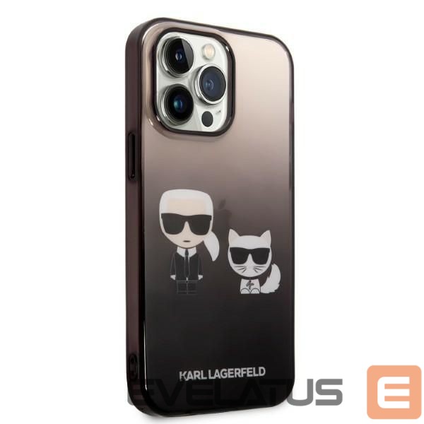 Чехол на заднюю панель Karl Lagerfeld Karl Lagerfeld KLHCP14LTGKCK iPhone 14 Pro 6.1 "hardcase black / black Gradient Ikonik Karl & Choupette