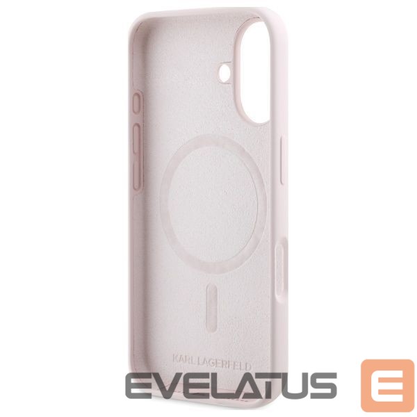 Чехол на заднюю панель Karl Lagerfeld Karl Lagerfeld Silicone Nauble Heads Print MagSafe Case for iPhone 16 - Pink
