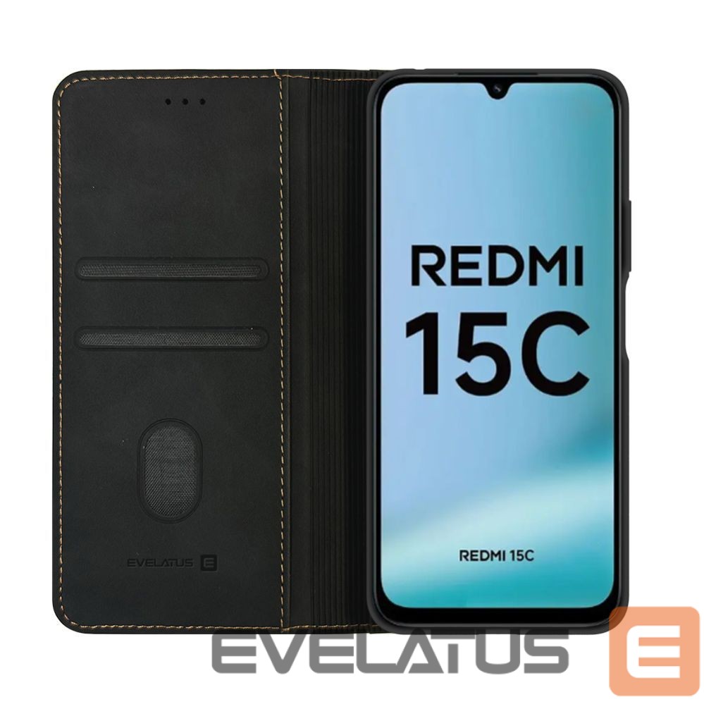 Чехол книжка Evelatus Xiaomi Redmi 15C 4G/5G Book Case Folio Black