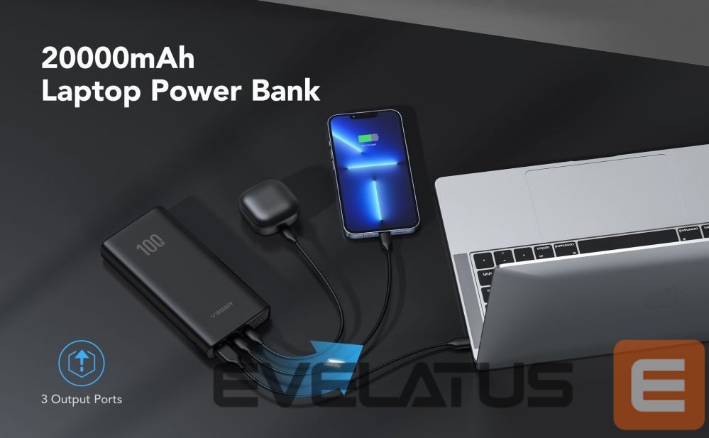 Внешний аккумулятор Veger Powerbank Veger T100 (W2032C-100) PD QC3.0 5A 100W 20000 mAh black