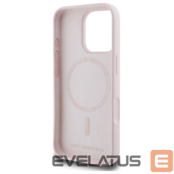Чехол на заднюю панель Karl Lagerfeld Karl Lagerfeld Silicone Nauble Heads Print MagSafe Case for iPhone 16 Pro - Pink