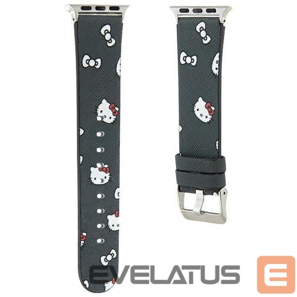 Ремешок Hello Kitty Hello Kitty Heads & Bows Pattern Strap for Apple Watch 38/40/41mm - Black