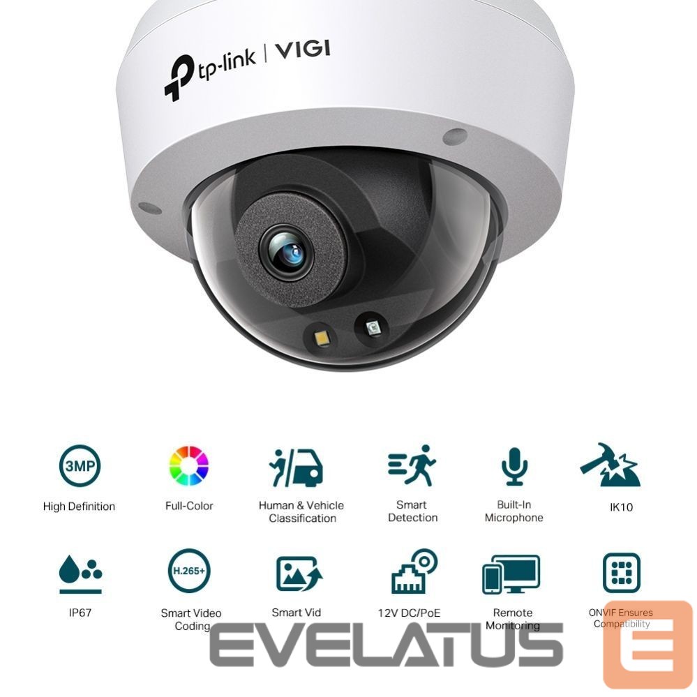 IP-камеры TP-Link NET CAMERA 3MP IR DOME/VIGI C230(4MM)