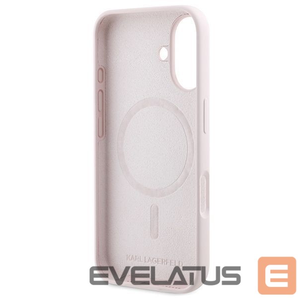 Чехол на заднюю панель Karl Lagerfeld Karl Lagerfeld Silicone Karl&Choupette Heads Ring MagSafe Case for iPhone 16 Plus - Pink