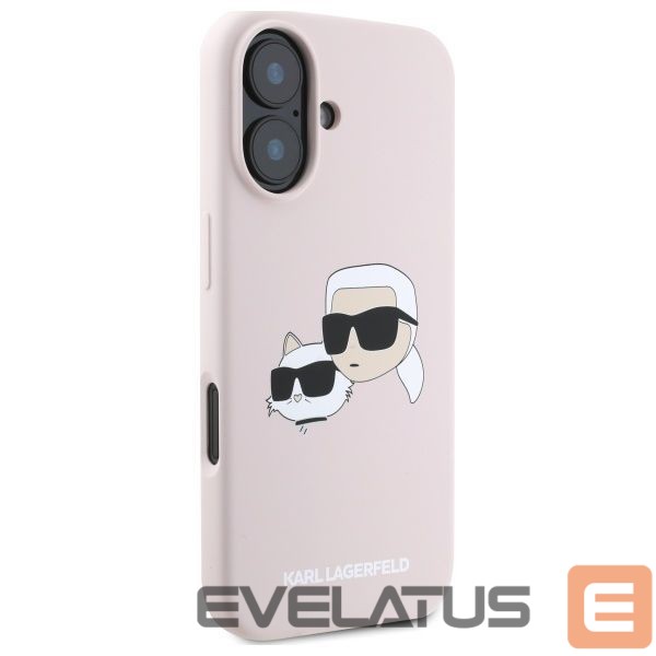 Чехол на заднюю панель Karl Lagerfeld Karl Lagerfeld Silicone Nauble Heads Print MagSafe Case for iPhone 16 - Pink