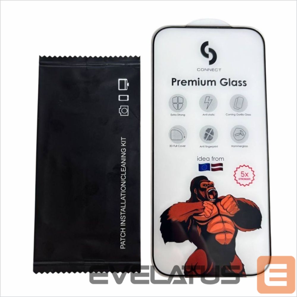 Защитное стекло Connect Apple iPhone 16 Pro Max Corning Gorilla Glass Anti-Static 3D Full Cover 5X Stronger Black