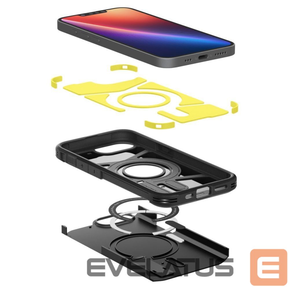 Чехол на заднюю панель Spigen Spigen Tough Armor Case with MagSafe for iPhone 16e with Stand - Black