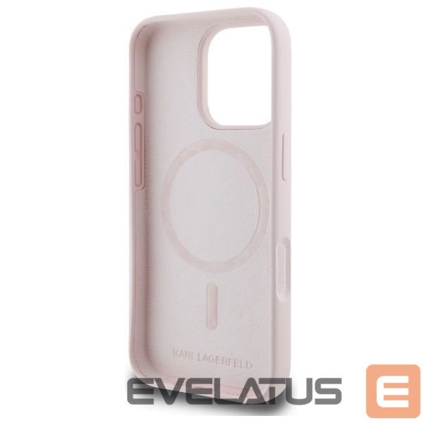Чехол на заднюю панель Karl Lagerfeld Karl Lagerfeld Silicone Nauble Heads Print MagSafe Case for iPhone 16 Pro Max - Pink