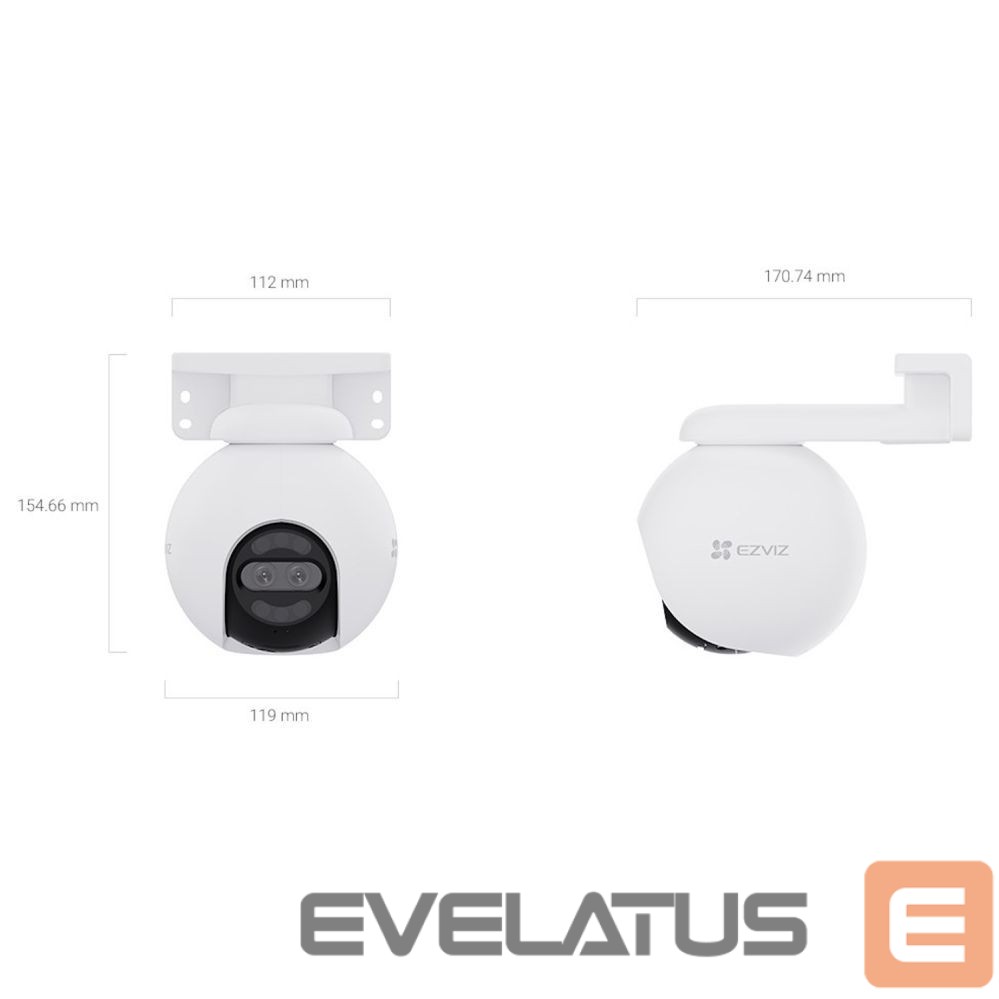 IP-камеры EZVIZ H80x Outdoor IP65 Dual lens 8MP+2MP 4K Camera Pan & Tilt 360 MicroSD / Night vision White