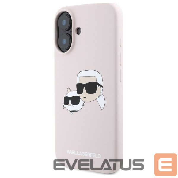 Чехол на заднюю панель Karl Lagerfeld Karl Lagerfeld Silicone Nauble Heads Print MagSafe Case for iPhone 16 - Pink