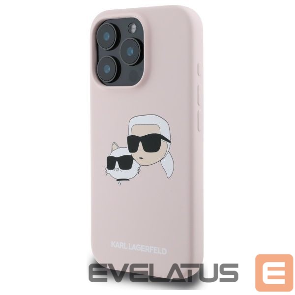 Чехол на заднюю панель Karl Lagerfeld Karl Lagerfeld Silicone Nauble Heads Print MagSafe Case for iPhone 16 Pro Max - Pink