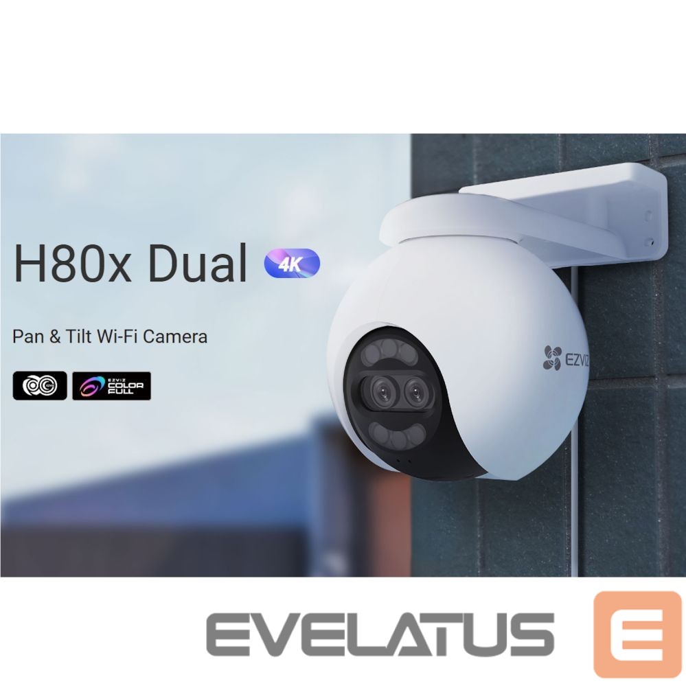 IP-камеры EZVIZ H80x Outdoor IP65 Dual lens 8MP+2MP 4K Camera Pan & Tilt 360 MicroSD / Night vision White