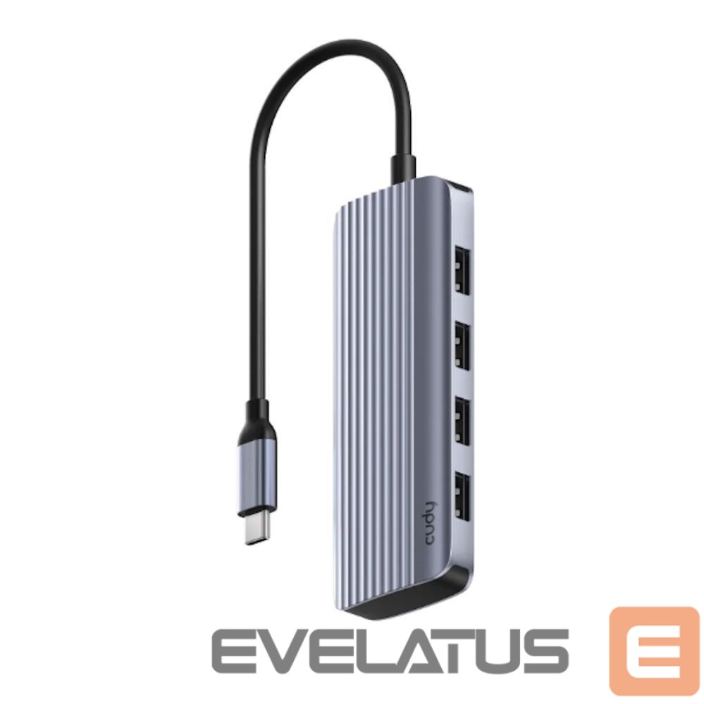 Роутер Cudy UH500 PortMate USB-C 6-in-1 Hub 4K 30Hz HDMI USB-C PD 4x USB-A 3.0 Aluminum Grey