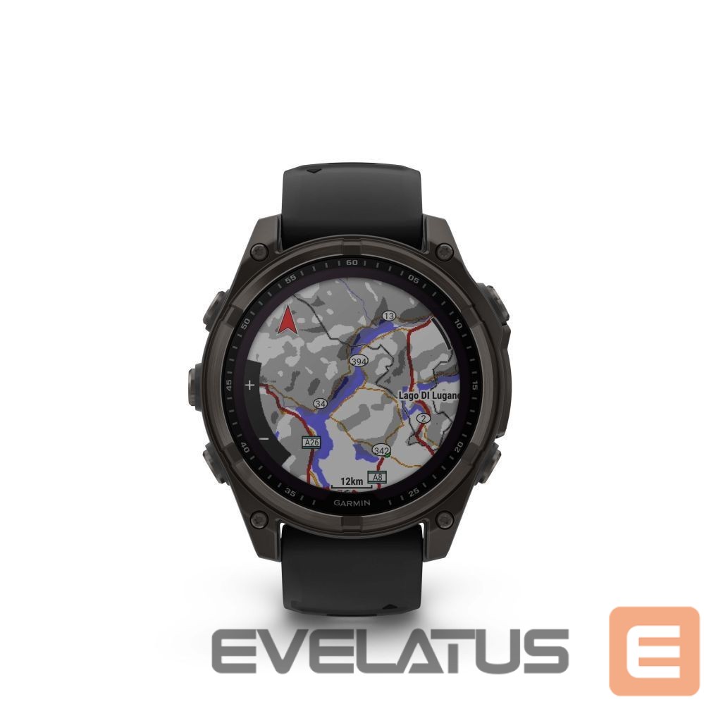 Умные часы Garmin Fenix 8 – 47 mm, Solar, Sapphire Sapphire, Carbon grey DLC titanium with Black/pebble grey/ 010-02906-11