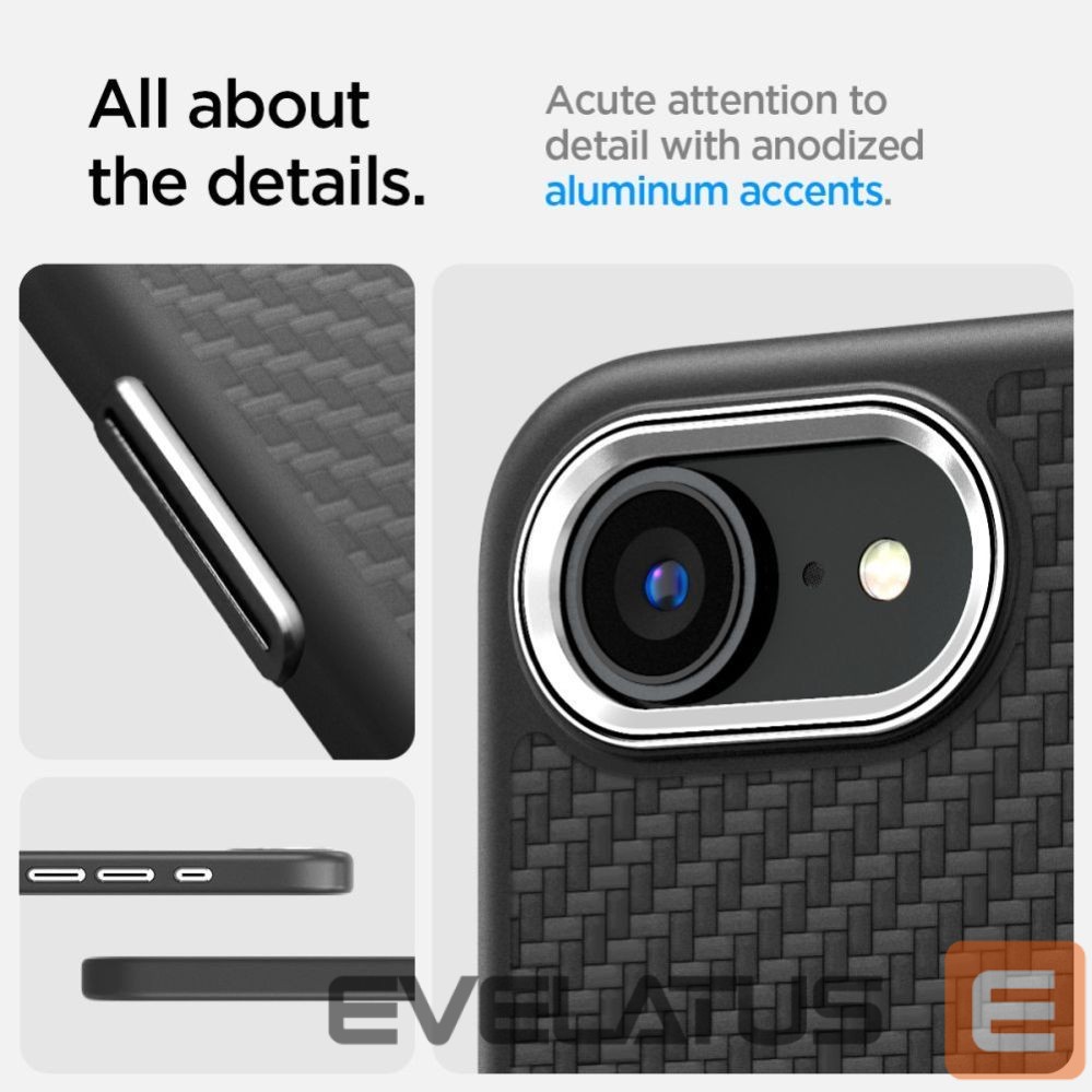 Чехол на заднюю панель Spigen Spigen Enzo Aramid MagSafe iPhone 16e Case - Black