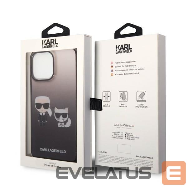 Чехол на заднюю панель Karl Lagerfeld Karl Lagerfeld KLHCP14LTGKCK iPhone 14 Pro 6.1 "hardcase black / black Gradient Ikonik Karl & Choupette