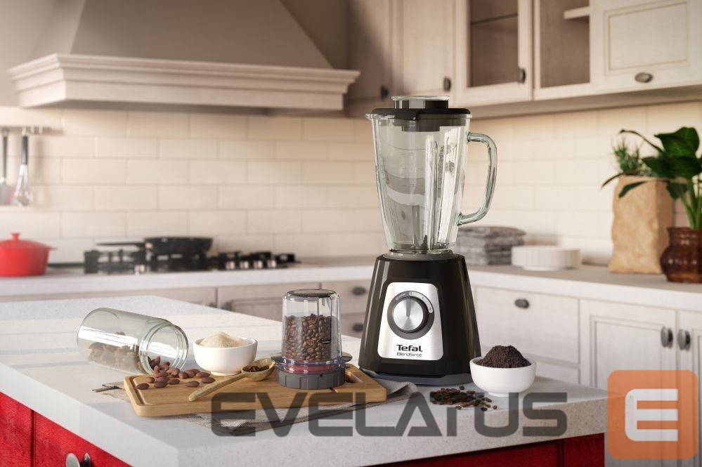Миксеры и блендеры TEFAL Blender BL438831 BlendForce Tabletop, 800 W, Jar material Glass, Jar capacity 1.25 L, Ice crushing, Black