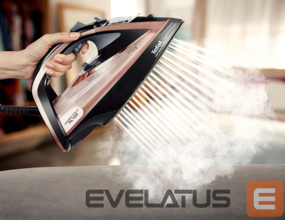 Утюг TEFAL Steam Iron FV9845 3200 W, Water tank capacity 350 ml, Continuous steam 60 g/min, Black/Rose Gold
