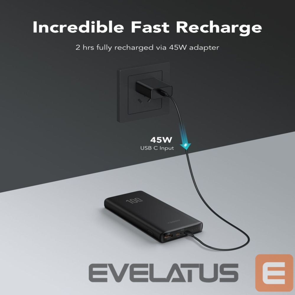 Внешний аккумулятор Veger Powerbank Veger T100 (W2032C-100) PD QC3.0 5A 100W 20000 mAh black