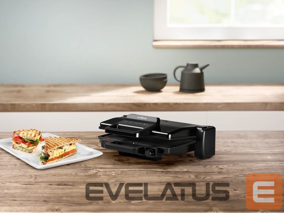 Настольный гриль Bosch | TCG3323 | Contact grill | 2000 W | Black