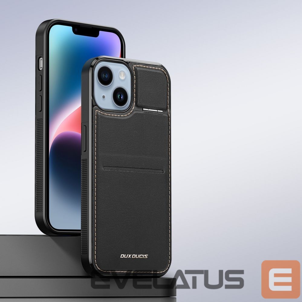 Чехол на заднюю панель Dux Ducis 3in1 Wallet Case with Stand for iPhone 15 Plus MagSafe RFID Blocker Dux Ducis Rafi Mag - Black
