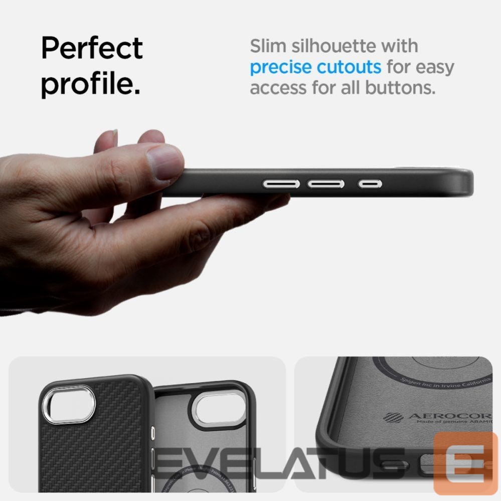 Чехол на заднюю панель Spigen Spigen Enzo Aramid MagSafe iPhone 16e Case - Black