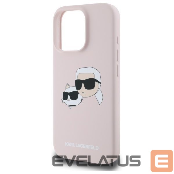 Чехол на заднюю панель Karl Lagerfeld Karl Lagerfeld Silicone Nauble Heads Print MagSafe Case for iPhone 16 Pro Max - Pink