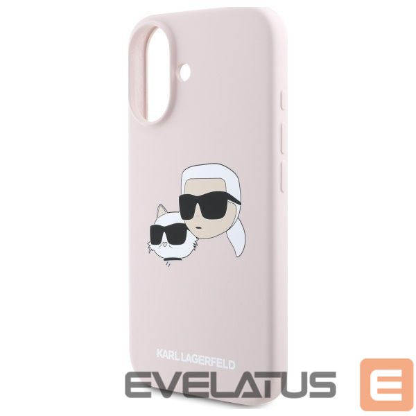 Чехол на заднюю панель Karl Lagerfeld Karl Lagerfeld Silicone Nauble Heads Print MagSafe Case for iPhone 16 - Pink
