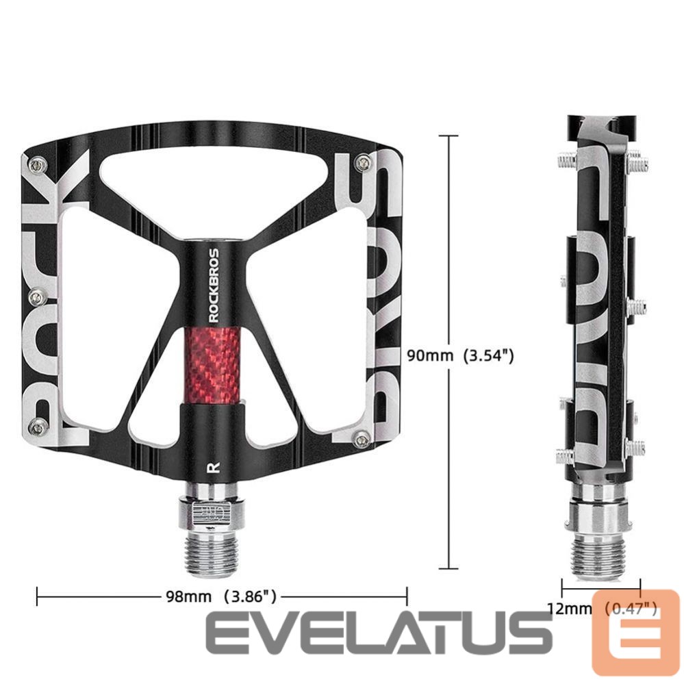 Аксессуар для велосипеда Rockbros Rockbros 37213071001 Aluminum Alloy Bicycle Pedal Set - Black