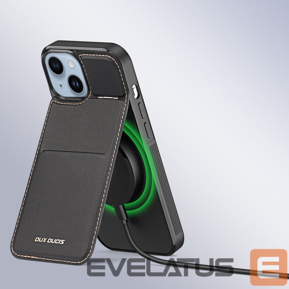 Чехол на заднюю панель Dux Ducis 3in1 Wallet Case with Stand for iPhone 15 Plus MagSafe RFID Blocker Dux Ducis Rafi Mag - Black