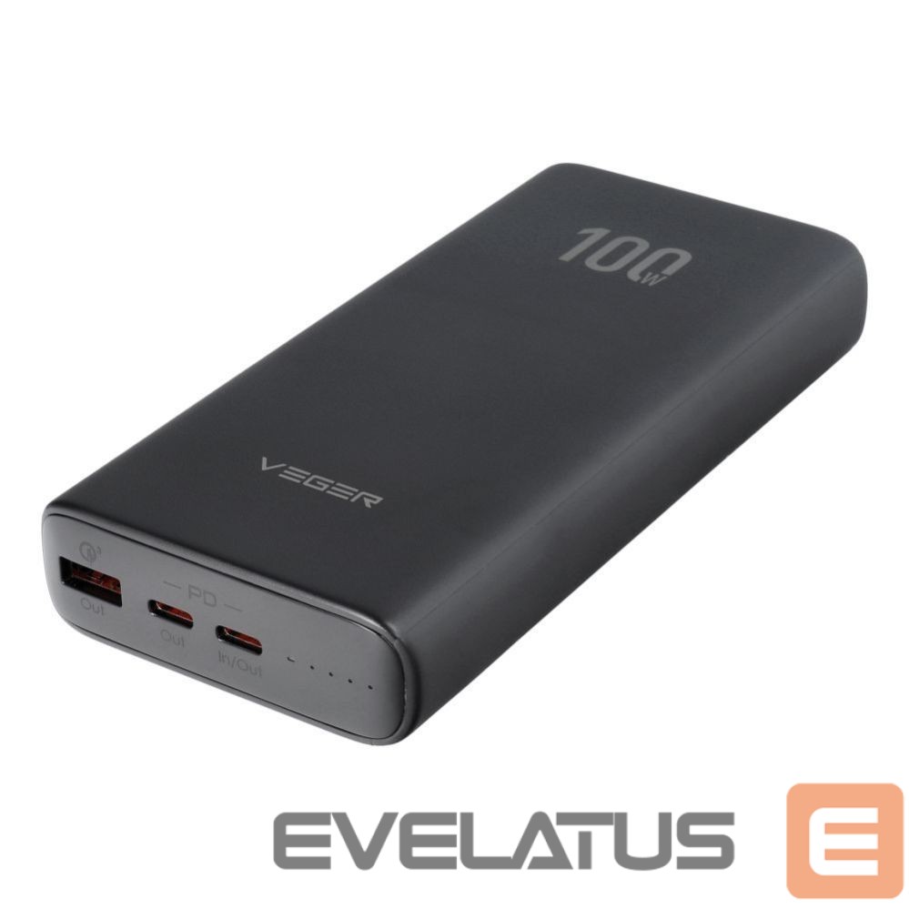 Внешний аккумулятор Veger Powerbank Veger T100 (W2032C-100) PD QC3.0 5A 100W 20000 mAh black