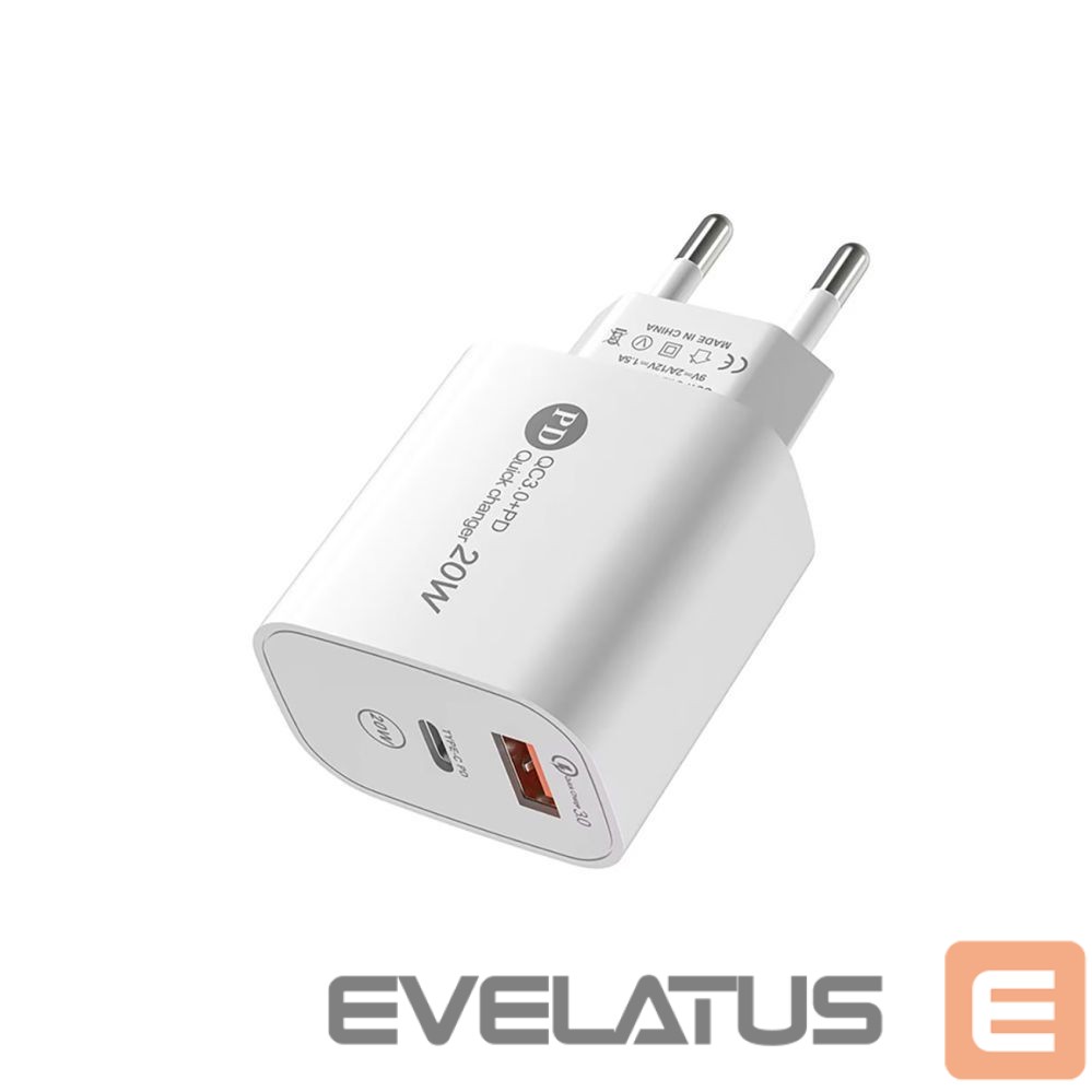 Адаптер Hurtel A6MaxL 20W USB-A USB-C wall charger with USB-C - USB-C 1m cable - white