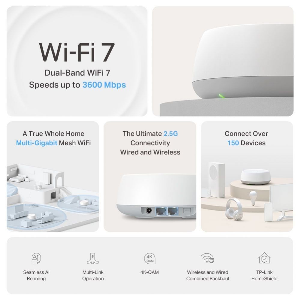 Роутер TP-Link WRL MESH ROUTER 3600MBPS/DECO BE25(2-PACK)
