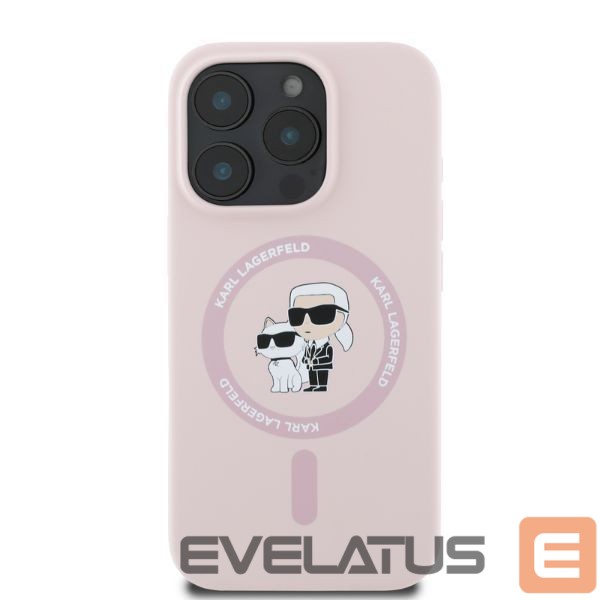 Чехол на заднюю панель Karl Lagerfeld Karl Lagerfeld Silicone Karl&Choupette Heads MagSafe Case for iPhone 16 Pro Max - Pink