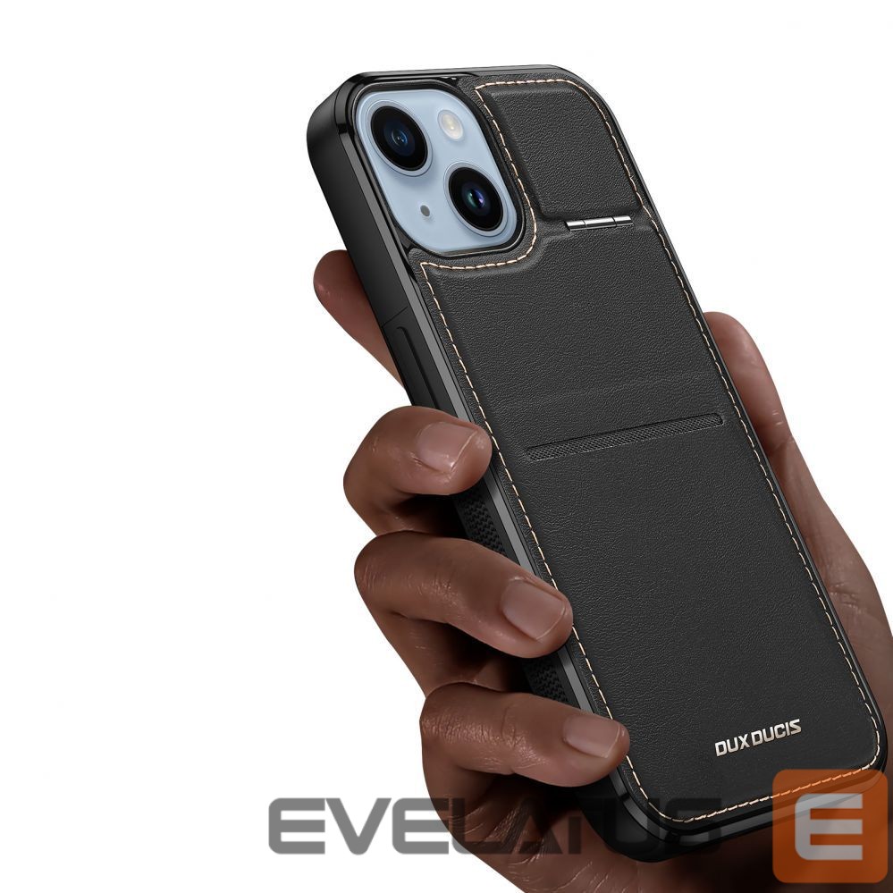 Чехол на заднюю панель Dux Ducis 3in1 Wallet Case with Stand for iPhone 15 Plus MagSafe RFID Blocker Dux Ducis Rafi Mag - Black