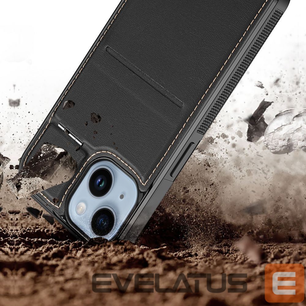 Чехол на заднюю панель Dux Ducis 3in1 Wallet Case with Stand for iPhone 15 Plus MagSafe RFID Blocker Dux Ducis Rafi Mag - Black