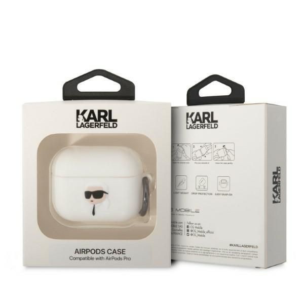 Беспроводные наушники Karl Lagerfeld Karl Lagerfeld KLAPRUNIKH AirPods Pro cover white/white Silicone Karl Head 3D