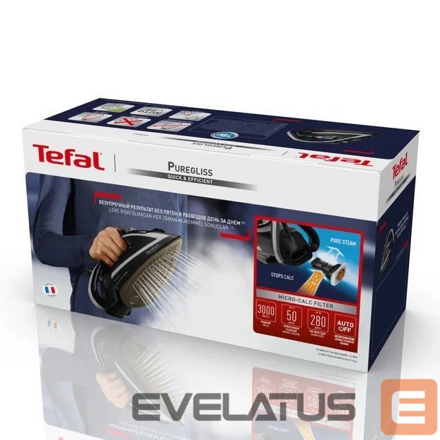 Утюг TEFAL FV8062 Puregliss Iron , Black/Grey |