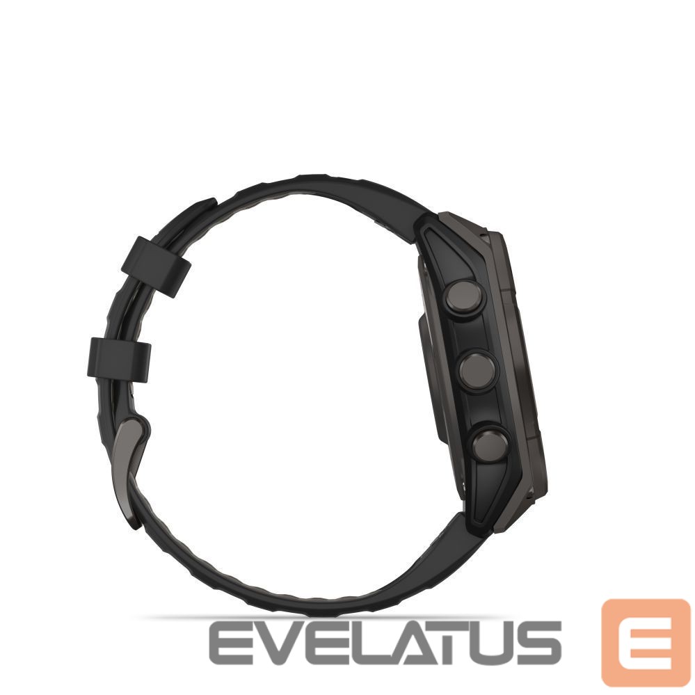Умные часы Garmin Fenix 8 – 47 mm, Solar, Sapphire Sapphire, Carbon grey DLC titanium with Black/pebble grey/ 010-02906-11