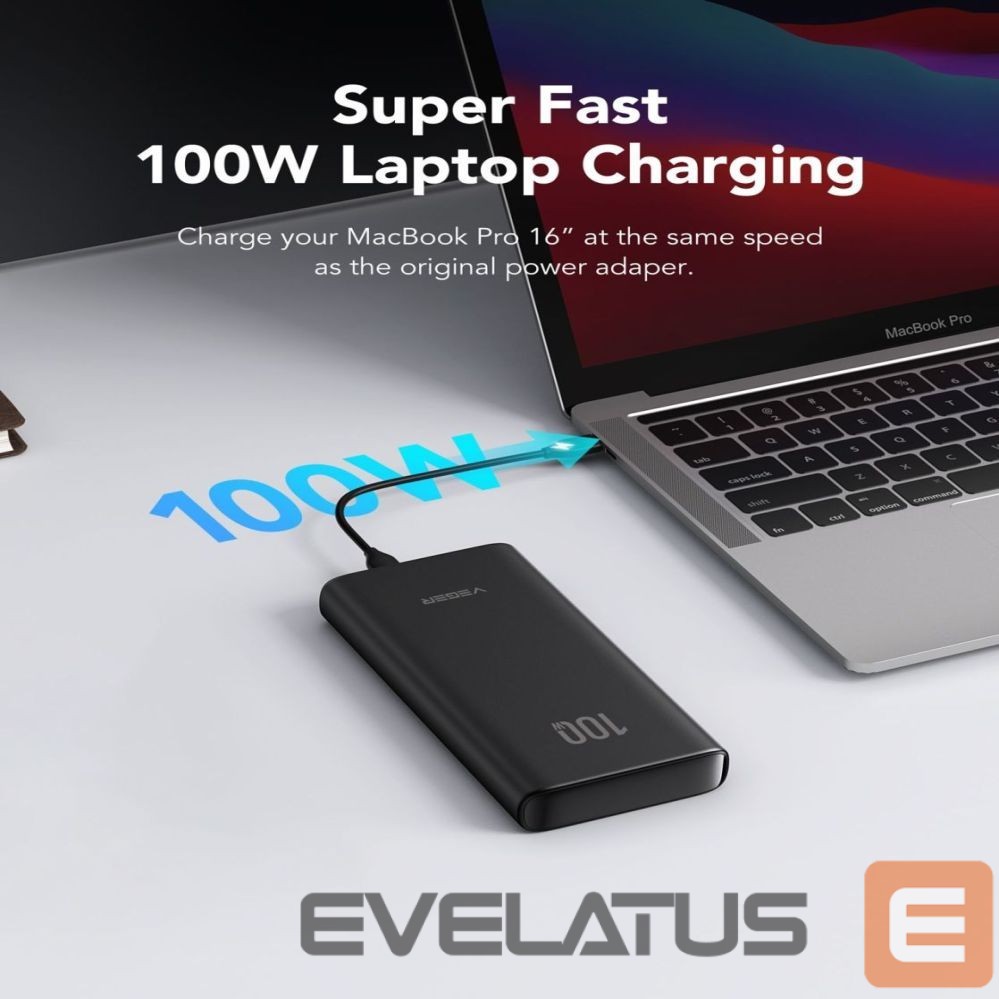 Внешний аккумулятор Veger Powerbank Veger T100 (W2032C-100) PD QC3.0 5A 100W 20000 mAh black