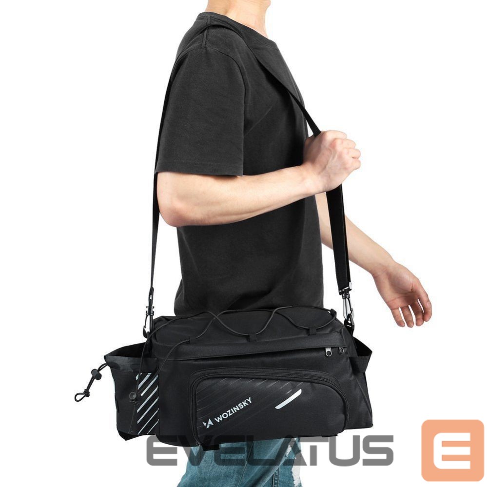 Аксессуар для велосипеда Wozinsky Wozinsky Bike Pannier Rack Bag with Shoulder Strap 9L (Rain Cover Included) Black (WBB22BK)