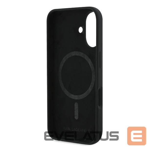 Чехол на заднюю панель Karl Lagerfeld Karl Lagerfeld Silicone Case Nauble Heads Print MagSafe for iPhone 16 Plus - Black