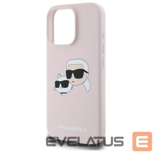 Чехол на заднюю панель Karl Lagerfeld Karl Lagerfeld Silicone Nauble Heads Print MagSafe Case for iPhone 16 Pro - Pink