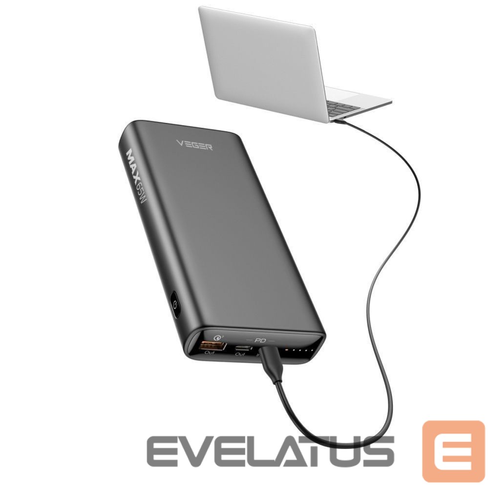 Внешний аккумулятор Veger Powerbank Veger T100 (W2032C-100) PD QC3.0 5A 100W 20000 mAh black